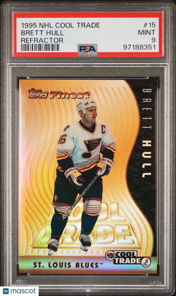 1995-96 Topps Finest NHL Cool Trade Brett Hull #15 Refractor PSA 9