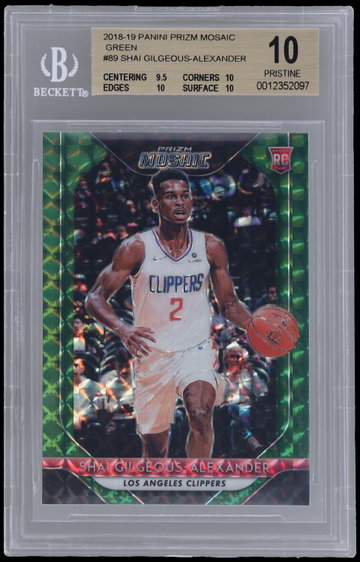 2018 Panini Prizm Mosaic Shai Gilgeous-alexander Green BGS 10 RC