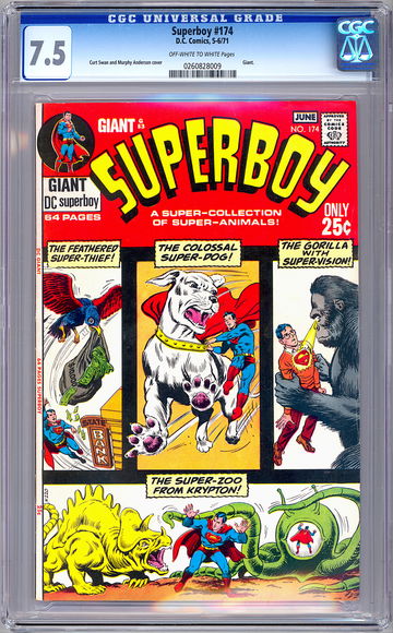SUPERBOY #174 CGC 7.5 CURT SWAN & MURPHY ANDERSON COVER ART 64 PG SPECIAL 1971