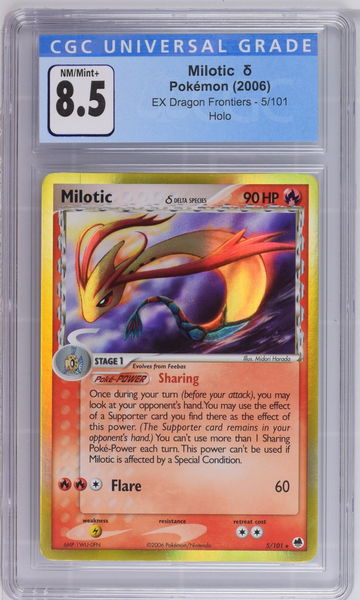 2006 Pokémon EX Dragon Frontiers Delta Species Milotic #5/101 Holo CGC 8.5
