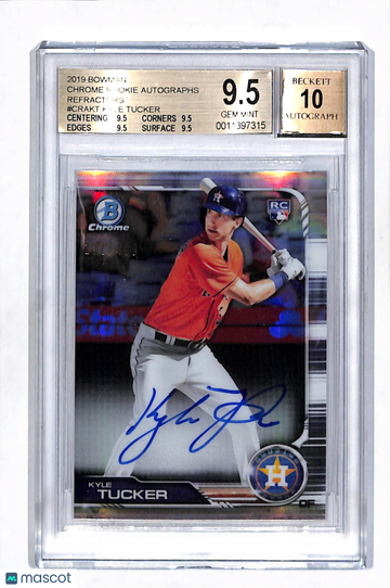 2019 Bowman Chrome Rookie Autographs Refractors Kyle Tucker #CRAKT BGS 9.5 Auto 10