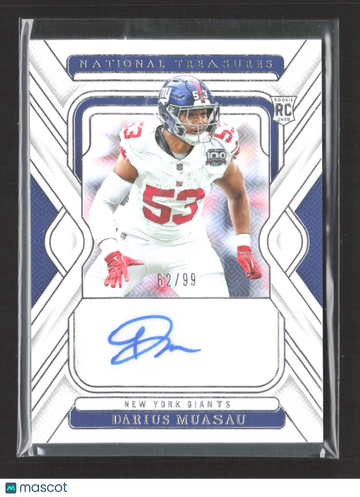 2024 Panini National Treasures Darius Muasau #137 62/99 RC Auto