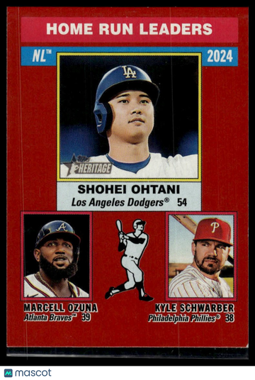 2025 Topps Heritage Kyle Schwarber / Marcell Ozuna / Shohei Ohtani #193 Red Border