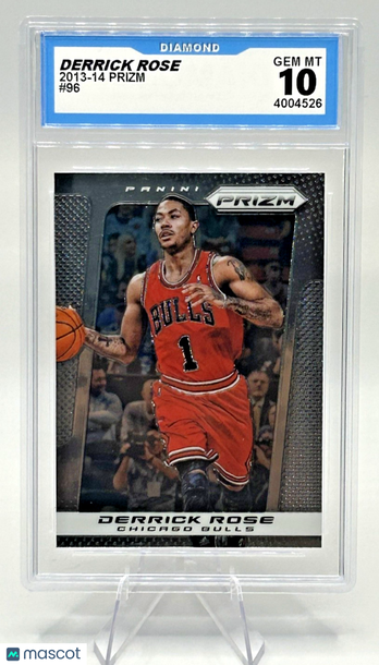 Graded 2013 Panini Prizm Base Derrick Rose #96 Chicago Bulls Basketball Card 10