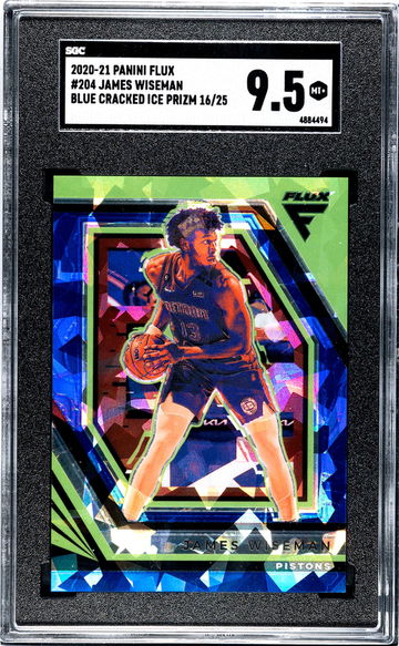 2020-21 Panini Flux Blue Cracked Ice James Wiseman #204 /25 SGC 9.5