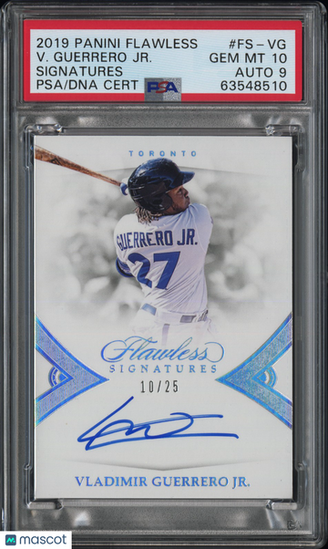 2019 Panini Flawless Signatures Vladimir Guerrero JR. #FS-VG /25 PSA 10 Auto 9