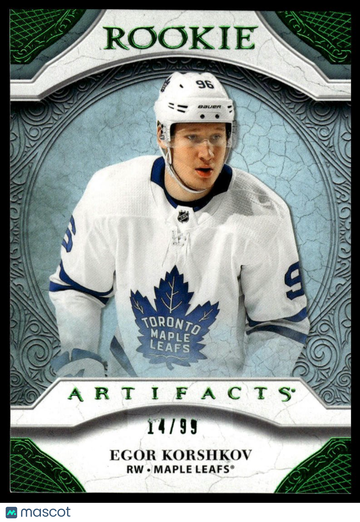 2020-21 Upper Deck Artifacts Egor Korshkov #168 Emerald SN