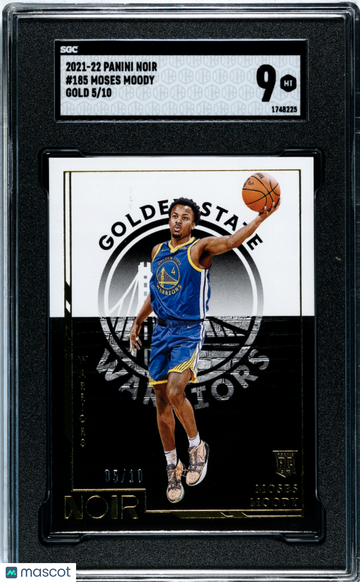 2021 Panini Noir Moses Moody Gold SGC 9