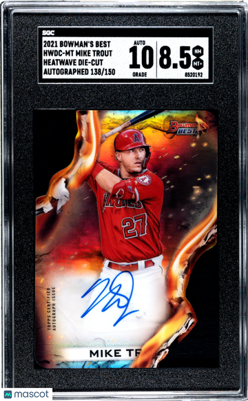2021 Bowman's Best Mike Trout #HWDC-MT Heatwave Die Cut Autograph SGC 8.5 Auto 10