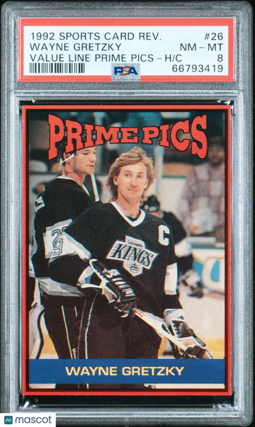 1992 SPORTS CARD REVIEW VALUE LINE PRIME PICS Wayne Gretzky #26 Pop 2 PSA 8
