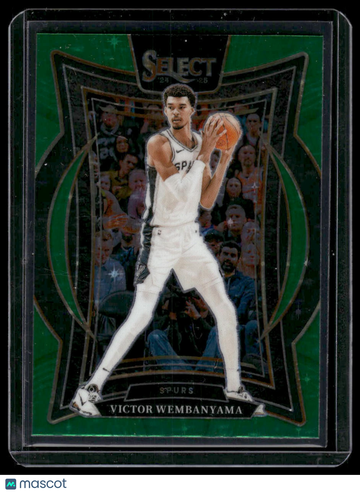 2025 Panini Select Concourse Victor Wembanyama #9 Green Stars Prizm