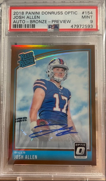 Josh Allen optic bronze preview auto /24 RC psa 10 rookie