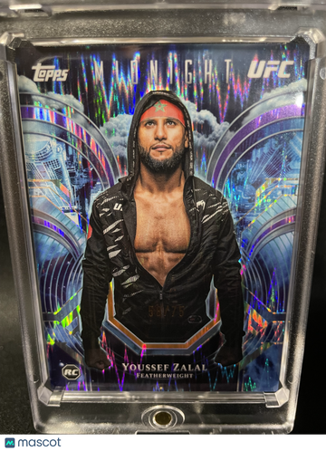 2026 Topps Midnight UFC Night Watch Prizm Youssef Zalal RC Short Print PC-11 58/75 Trading Card