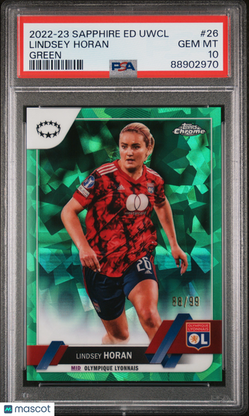 2022-23 Topps Chrome Sapphire Lindsey Horan #26 Green PSA 10
