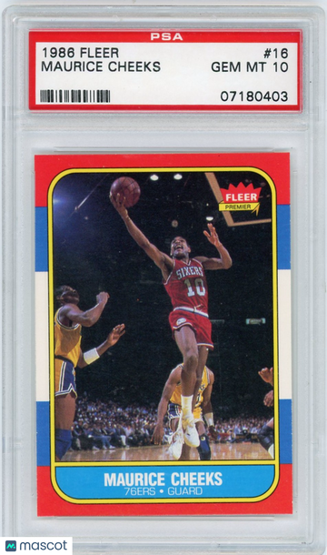 1986 Fleer Maurice Cheeks #16 PSA 10