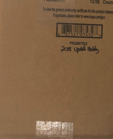 2018 Topps Update Hobby sealed case
