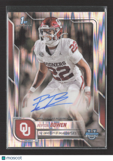 2025 Topps Bowman University Chrome Football Peyton Bowen #BCA-PB RayWave Refractor 1st Bowman
