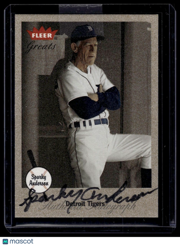 2002 Fleer Greats of the Game Sparky Anderson #71 Autograph