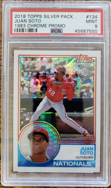 2018 Topps Update 1983 Chrome Juan Soto RC PSA 9