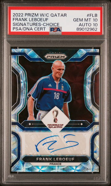2022 PANINI FRANCK LEBOEUF PRIZM WORLD CUP QATAR SIGNATURES CHOICE #FLB PSA 10