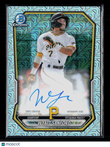 2024 Bowman Chrome Wyatt Sanford #BMA-WS Aqua Mojo Refractor