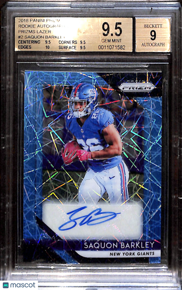 2018 Panini Prizm Saquon Barkley #2 BGS 9.5 Auto 9