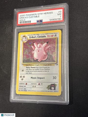 2000 Pokemon Gym Heroes Erika's Clefable Holo PSA 7 #3