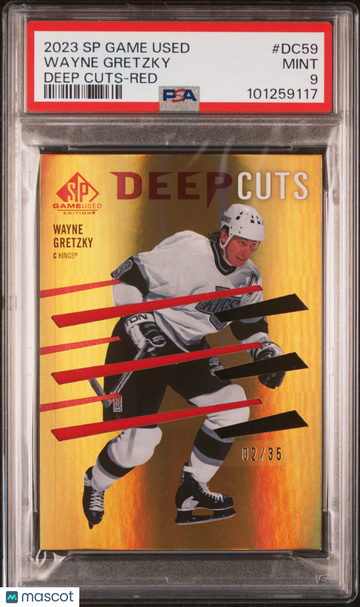 2023-24 Upper Deck SP Game Used Deep Cuts Wayne Gretzky #DC59 Red /35 PSA 9