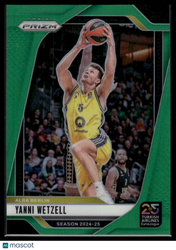 2024-25 Panini Prizm Euroleague Yanni Wetzell #159 Green Prizm