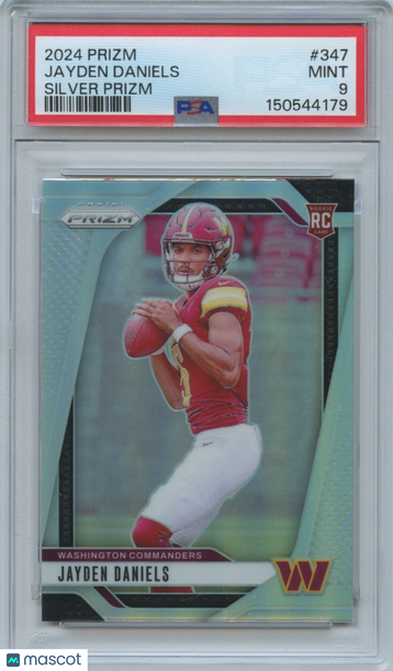 2024 Panini Prizm Jayden Daniels #347 Silver Prizm Parallel/Variety Rookie Base Set PSA 9