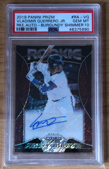 2019 Panini Prizm Vladimir Guerrero RC Auto Burgundy Shimmer /25 PSA 10 Gem Mint 