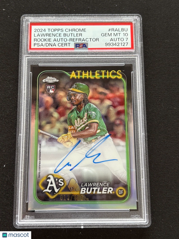 2024 Topps Chrome Lawrence Butler #RALBU Refractor Rookie PSA 10 Auto 7