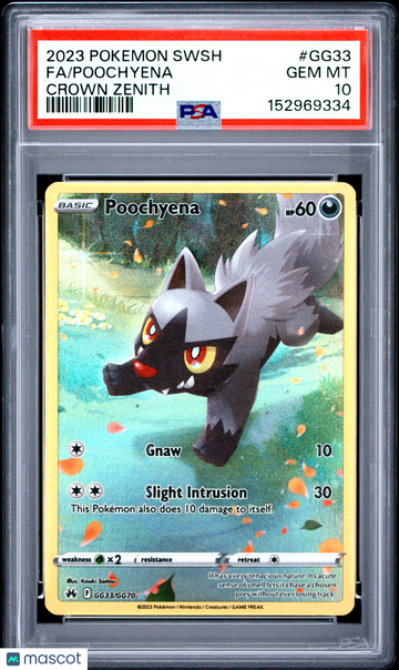 2023 Pokemon Sword And Shield Crown Zenith Poochyena #GG33 PSA 10