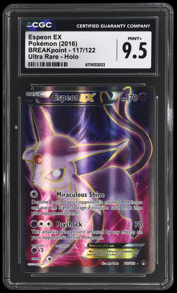 2016 Pokemon XY Breakpoint Espeon EX CGC 9.5