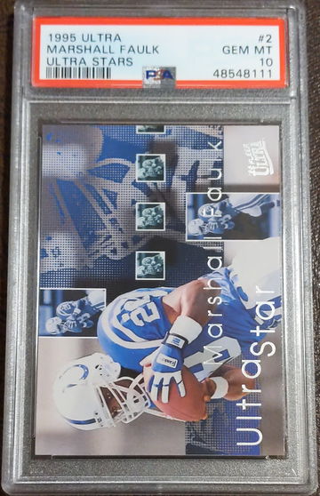 1995 Ultra, Ultra Stars, #2, Marshall Faulk, PSA 10