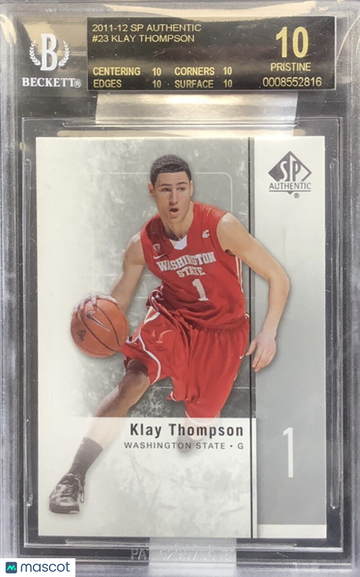 POP 2 BGS 10 Pristine Black Label RC Klay Thompson 2011-12 SP Authentic Rookie