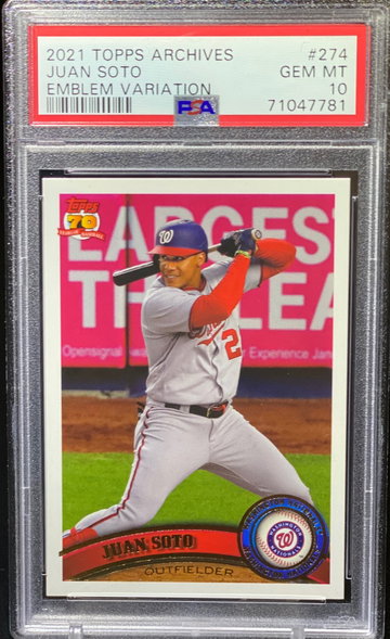 2021 Juan Soto Logo Variation PSA 10 POP 1 SP