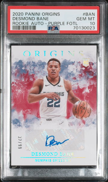 Desmond Bane 2020-21 Panini Origins Red Rookie Auto /99 PSA 10 Gem Mint