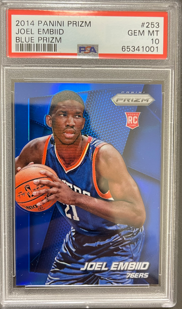 2014 Panini Prizm Joel Embiid Blue /99 PSA 10  Rookie
