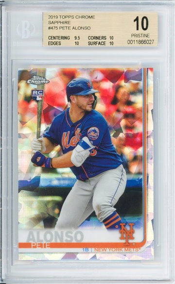 2019 Topps Chrome Sapphire Pete Alonso #475 BGS 10