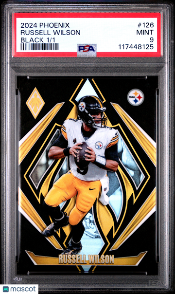 2024 Panini Phoenix Russell Wilson #126 Black 1/1 PSA 9