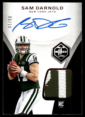 2018 Panini Limited 102 Sam Darnold Limited Rookie /10 VG New York Jets Auto