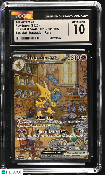 2023 Pokemon Scarlet & Violet 151 Alakazam ex Special Illustration Rare CGC 10 #201/165