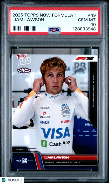 2025 Topps Now Formula 1 Liam Lawson #49 PSA 10