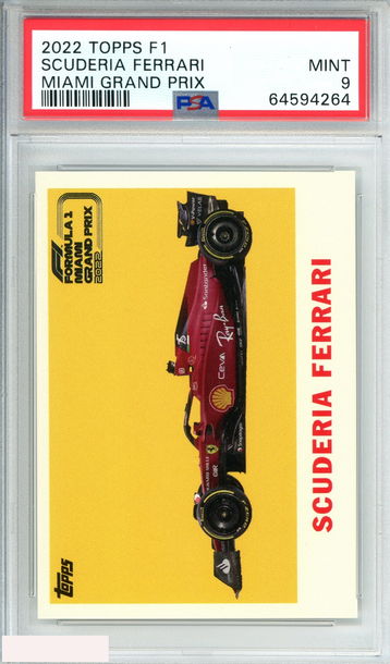2022 TOPPS FORMULA 1 MIAMI GRAND PRIX SCUDERIA FERRARI # MIAMI GRAND PRIX PSA 9 MINT
