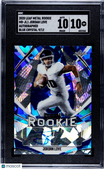 2020 Leaf Metal Rookie Jordan Love #MR-JL1 Autograph Blue Crystal /12 SGC 10 Auto 10