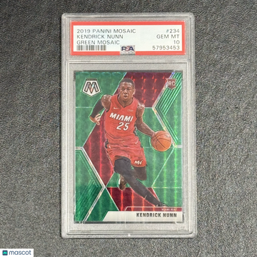 2019 Panini Mosaic Kendrick Nunn #234 Green PSA 10