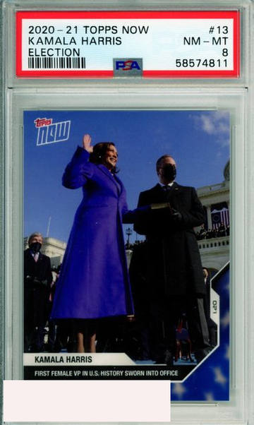 2020 TOPPS NOW KAMALA HARRIS #13 ELECTION INAUGURATION DAY PSA 8 NM-MT
