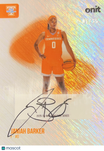 2025 Onit Signature Series Janiah Barker Auto #S-1 07/35 Tennessee Lady Vols Basketball Card