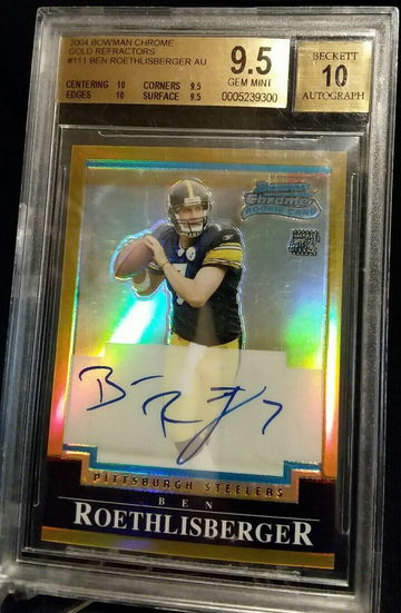 2004 Bowman Chrome Ben Roethlisberger Gold Refractor Auto SSP RC #2/50 